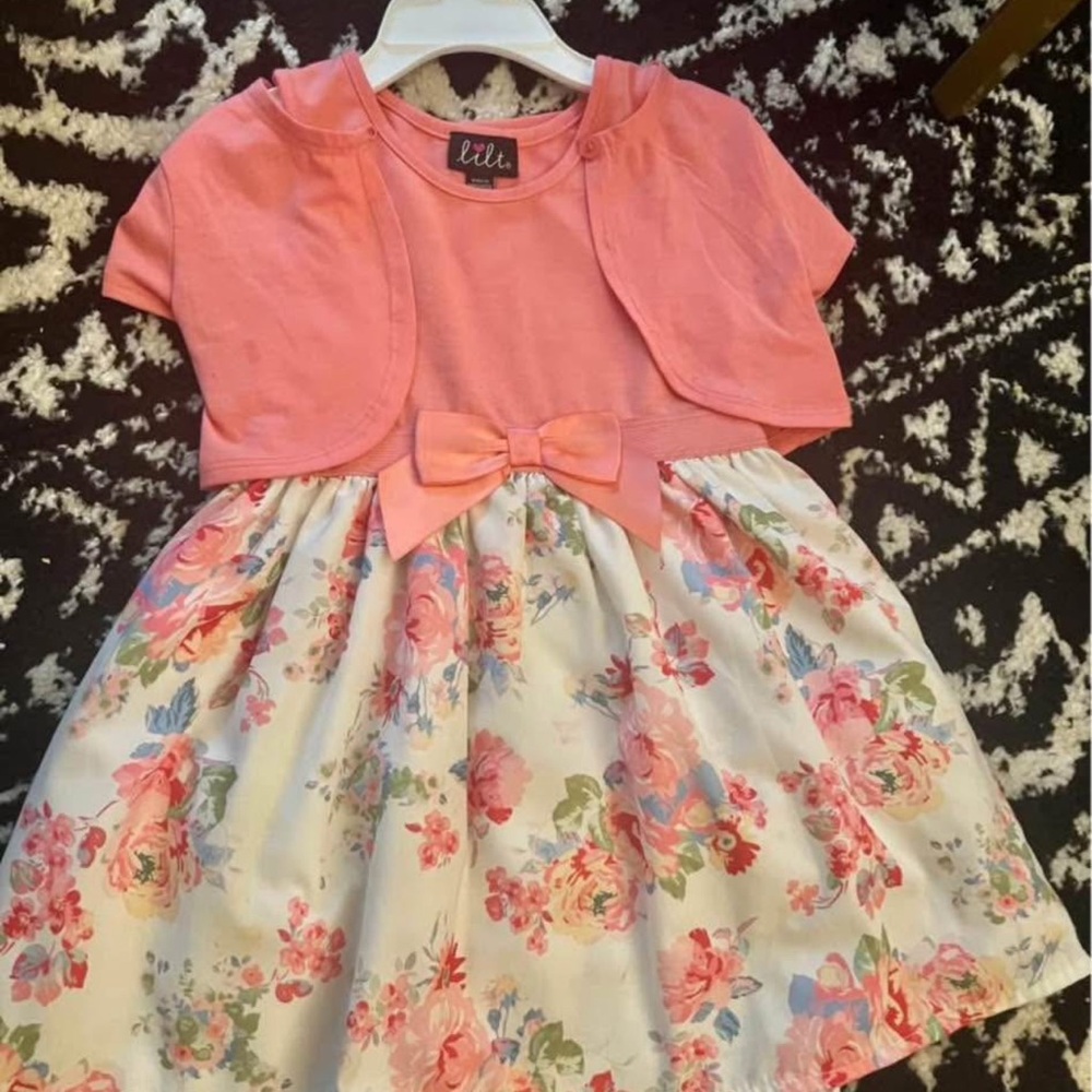 Pink Floral Kids Dress